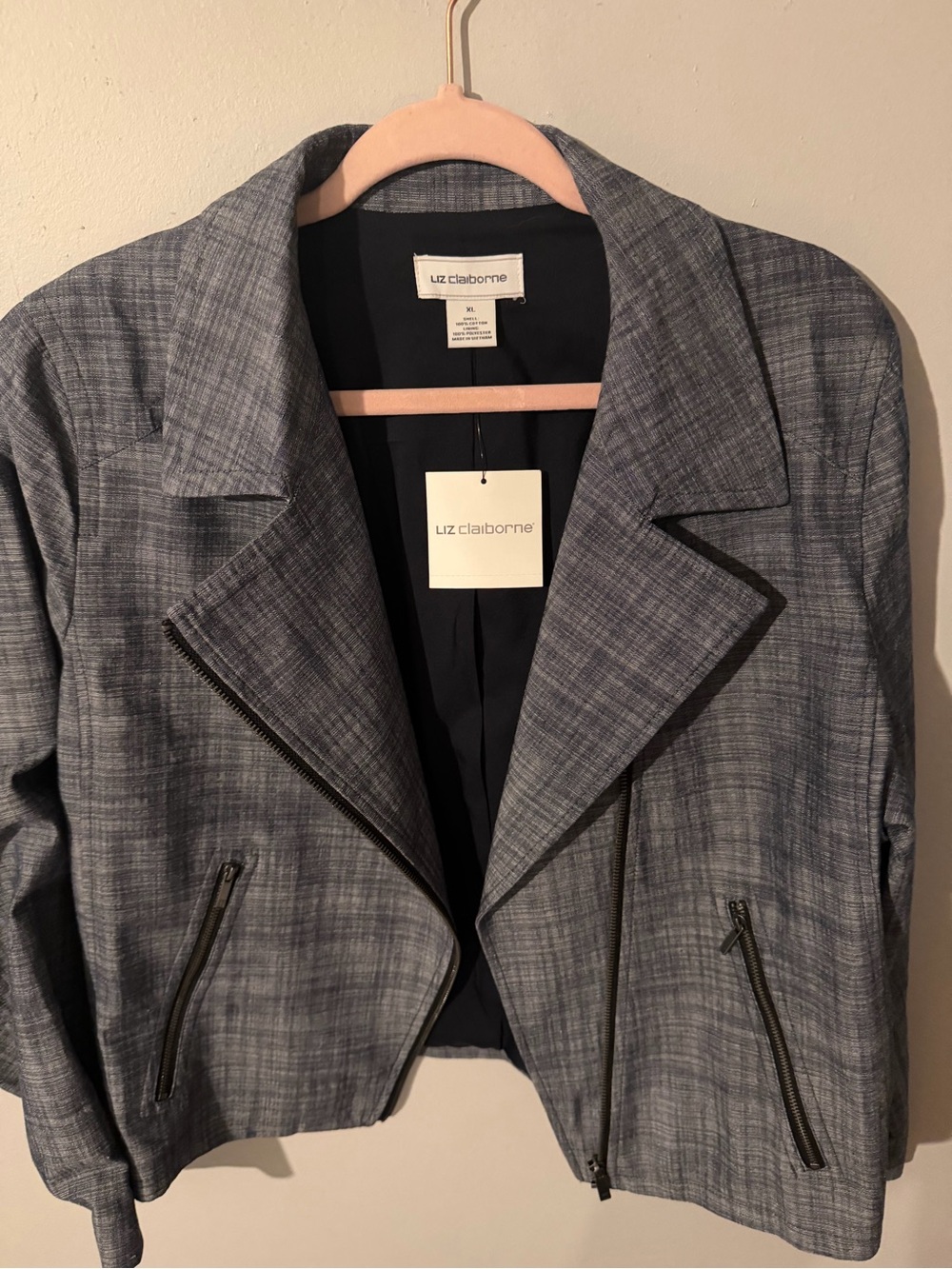 Liz Claiborne Gray Plaid Blazer Jacket
